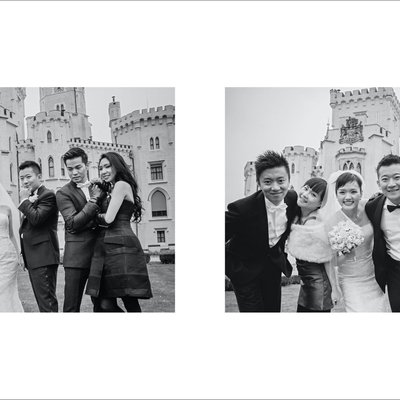 Hong Kong bride & groom's group photo at Hluboka Castle