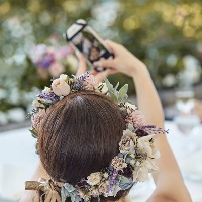 The gorgeous bridal hair piece & selfie