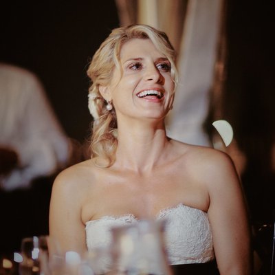 smiling bride - Vila Richter wedding celebration