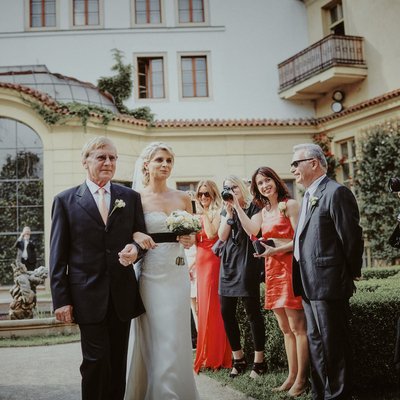 escorting the bride