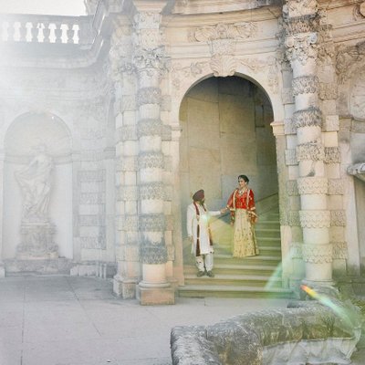 bride & Groom exploring Zwinger Palace, Dresden