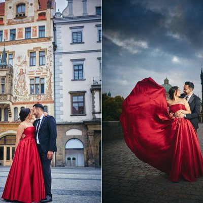 Woman in Red Prague Lifestyle Portraits