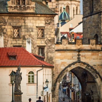 Charles Bridge at dawn lifestyle photos