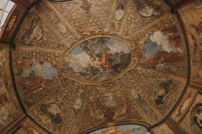 Ceiling frescoes at the Sala Terrena 