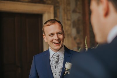 Happy Groom before his wedding ceremony