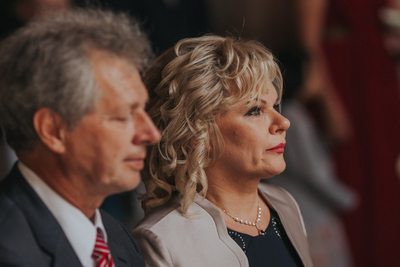 Bride's mother watches ceremony