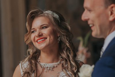 radiant bride during her wedding 