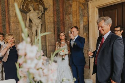 Champagne toast for the newlyweds 