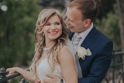 Smiling bride & the lucky groom - Prague weddings
