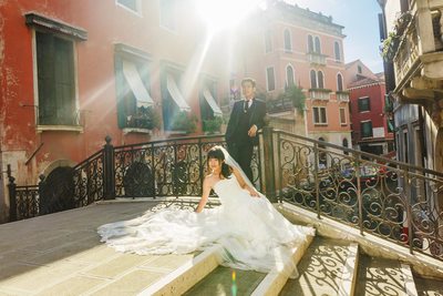 sun-flared elegance near the canals of Venice