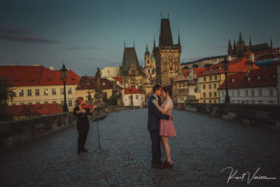 A small embrace for the newly engaged Charles Bridge
