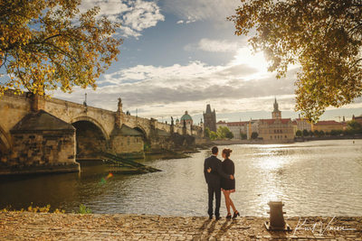 Charles Bridge in the early morning sunshine