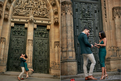 Prague marriage proposal: a ring and a twirl