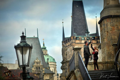 A dance atop the Kampa Steps - Prague marriage proposal