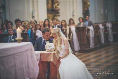 bride & groom share a moment 