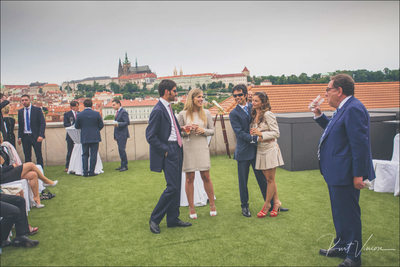  Four Seasons Hotel Prague Wedding guests terrace 