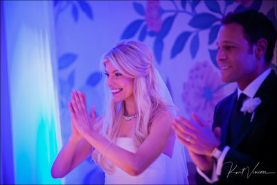 bride & groom salute guests