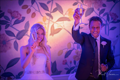 champagne toasts for the newlyweds at Four Seasons