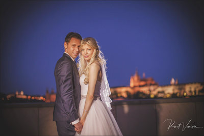 Julia & Sergio on the roof of the Four Seasons Prague