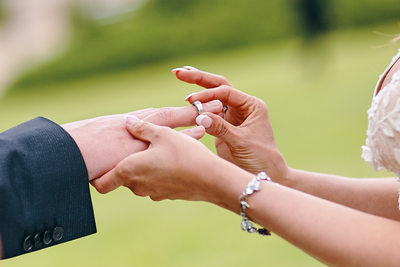 Placing of the ring for the groom