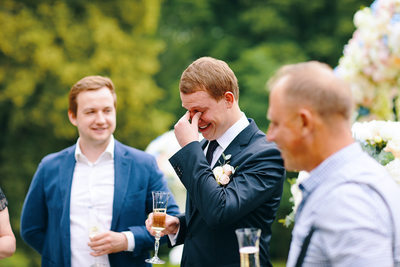 The grooms reaction after marrying