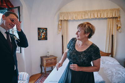 Nervous Groom Happy Mother