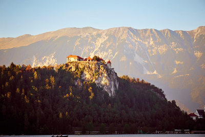 castle bled sunset