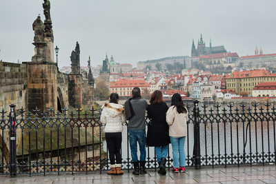 the view towards Prague Castle family photo