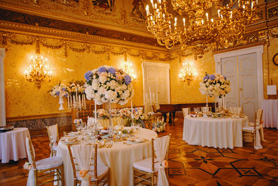 Kaunicky Palace wedding dinner set-up