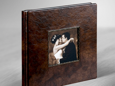 Leather cover with photo