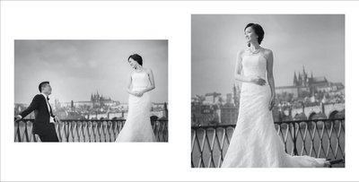Suki & Stephen B&W wedding pictures from Prague