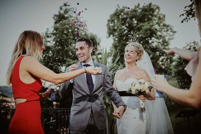 confetti for the New Zealand newlyweds 