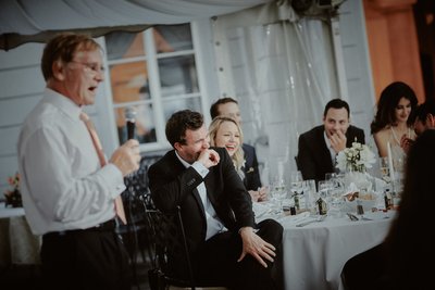 Guests react to Father of Bride's speech