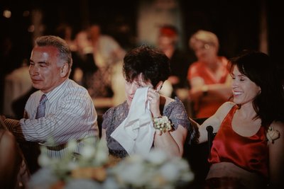 Groom's mother tears up during speech