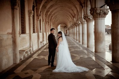 walking through the Doge's Palace I Venice wedding photos