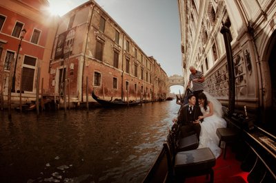 touring canals in gondola