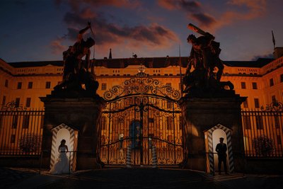 Prague Castle Newlyweds