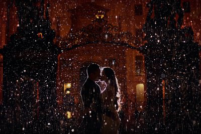 Prague Engagement Photographer Kiss in the Rain