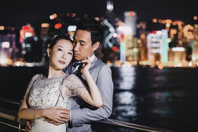 Bride wearing Jenny Packham in Hong Kong