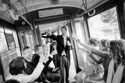 Champagne toasts & tram ride