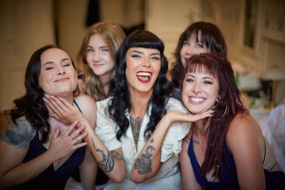 Tattooed Bride and bridesmaids 