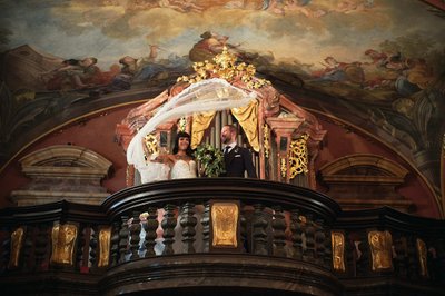 waving her veil - Mirror Chapel