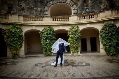 Groom covered in Veil Grobovka