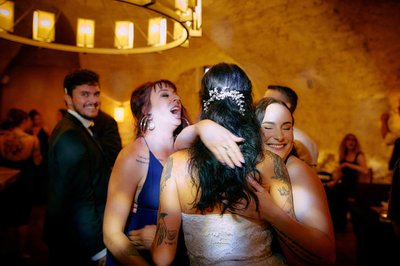 Bride Celebrating with 'Besties'