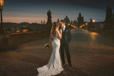 elegant bride and groom