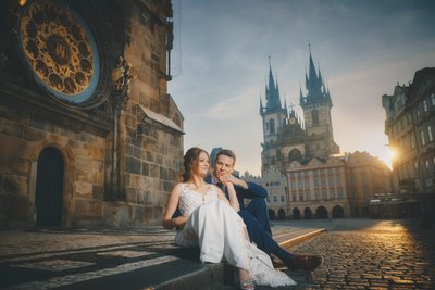 sitting under Astronomical Clock