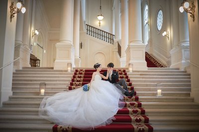 Palais Coburg Bride & Groom Portrait Grand Staircase