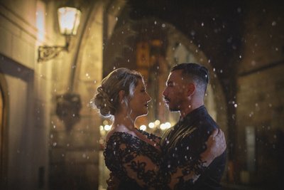 Gothic-inspired portrait session in the rain