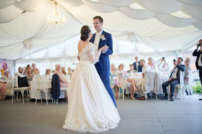 Newlyweds first dance at the Villa Richter in Prague