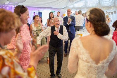 Bride's Grandfather Dancing at Villa Richter